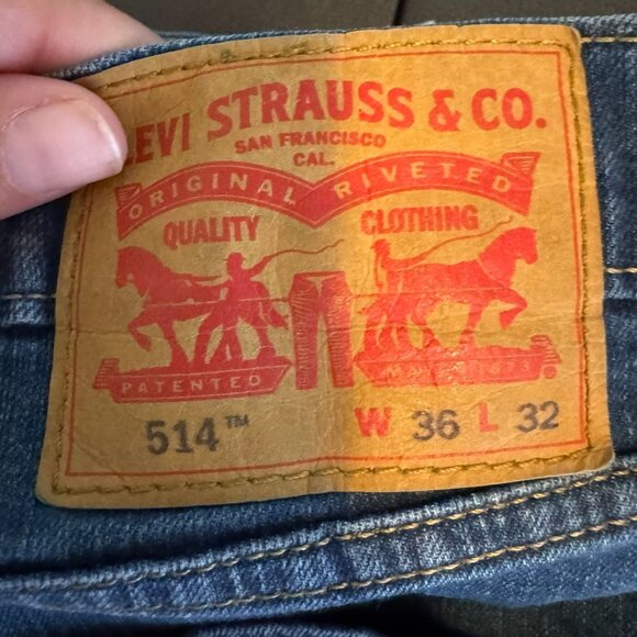 Men's Levi's 514 Slim Straight Fit Dark Wash Denim Jeans, W36 L32 - Picture 4 of 6